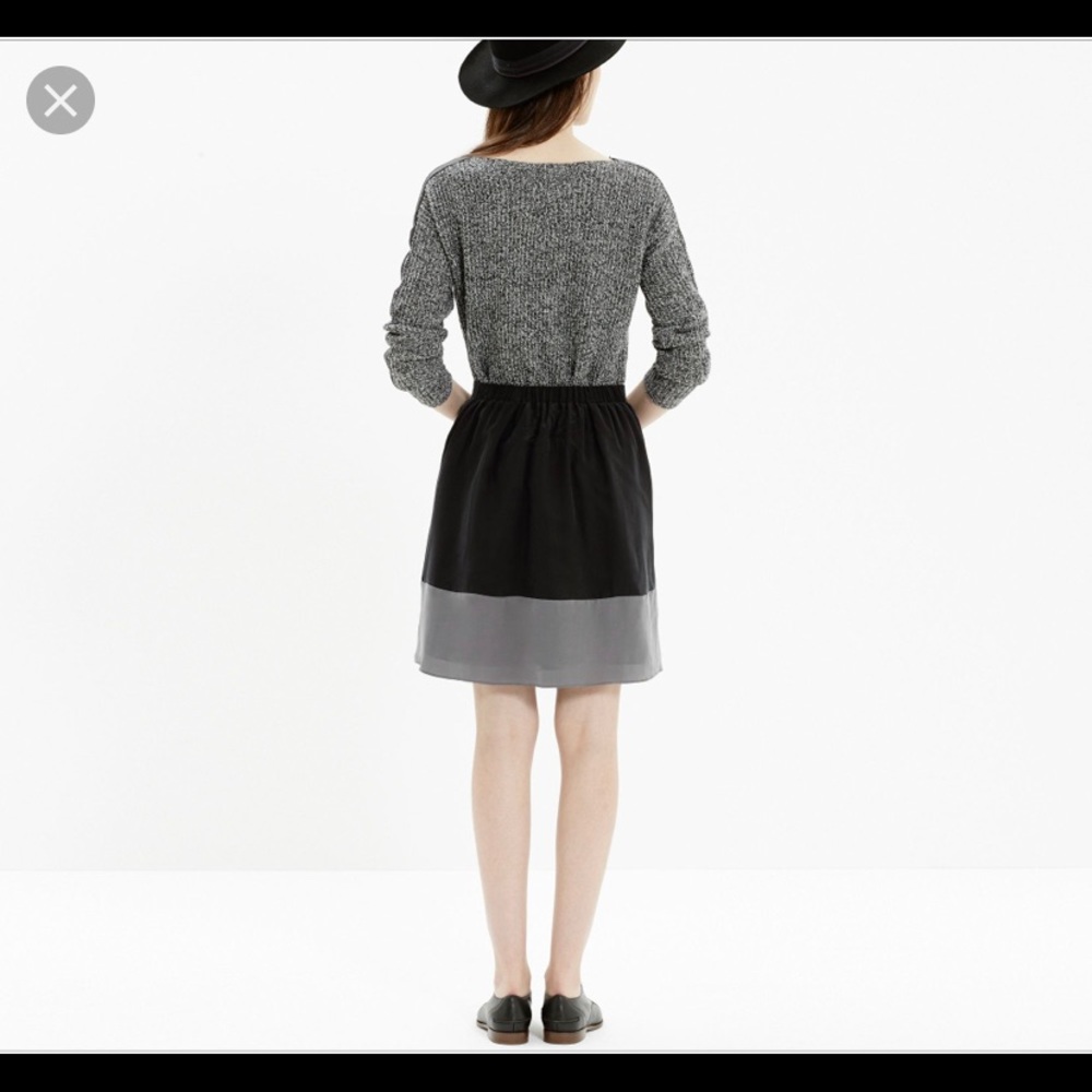 Madewell Silk Colorblock Premier Skirt XS S NWT
